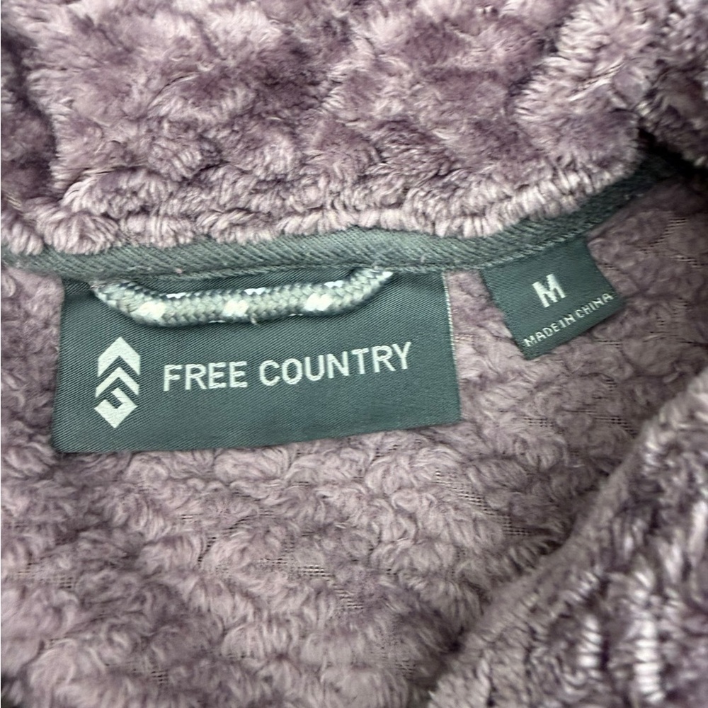 Free Country Plush Fleece Jacket Womens Medium Purple Full Zip Soft - Picture 3 of 5